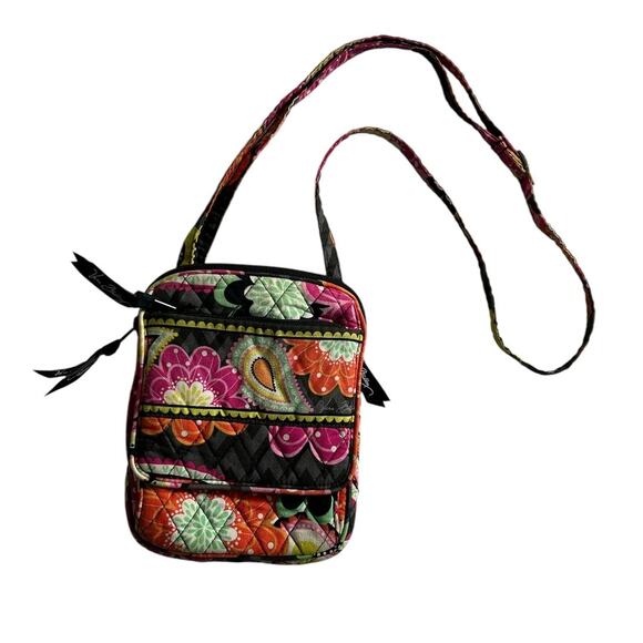 Vera‎ Bradley Quilted Crossbody Bag Floral Paisley Print Mini Hipster - Picture 1 of 9